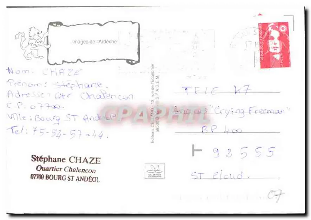 No plateau ardéchois — vista de um ponte de pedra sobre um riacho — Edições C.E.R.A.D.E.M. - Verso
