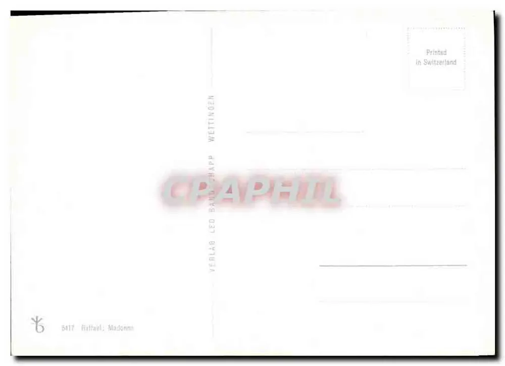 Madona com o Menino — reprodução de uma obra de Leonardo da Vinci — Verlag LED Bande-Happ, Wettlingen - Verso