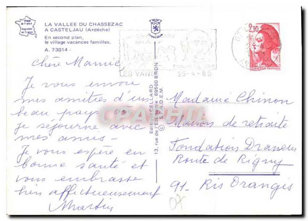 A Vale do Chassezac — Ardèche — Éditions Cellard - Verso