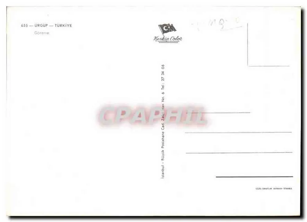 Falso rochedo de Cappadócia — Urgup — editor Keskin Color, n°6 - Verso