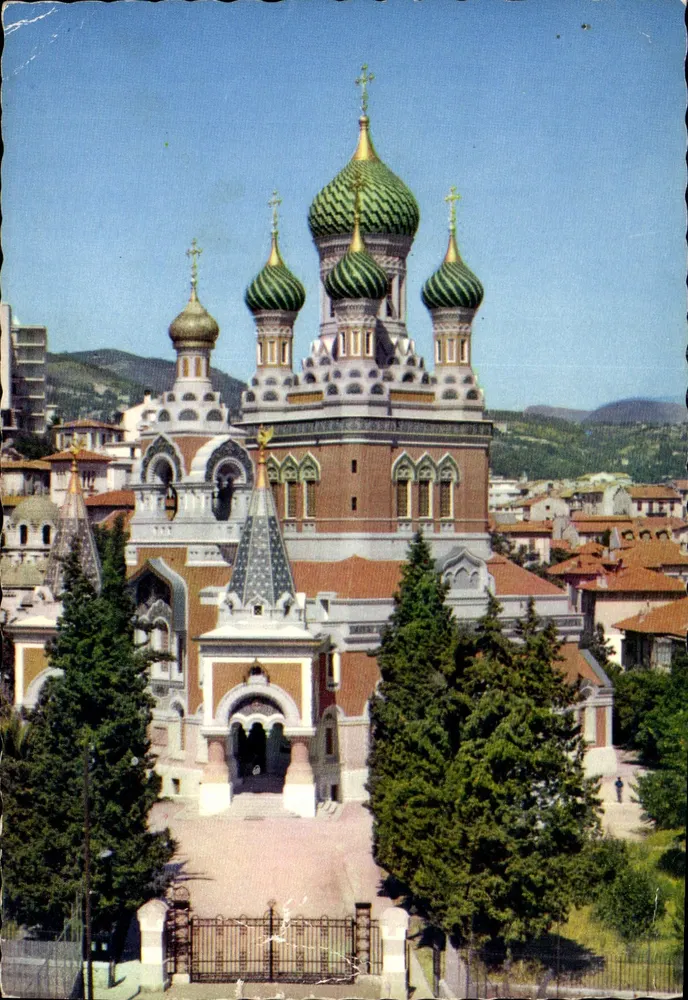 Église orthodoxe russe de Nice — vue panoramique — éditeur : NICE - L'Église Orthodoxe - Frente