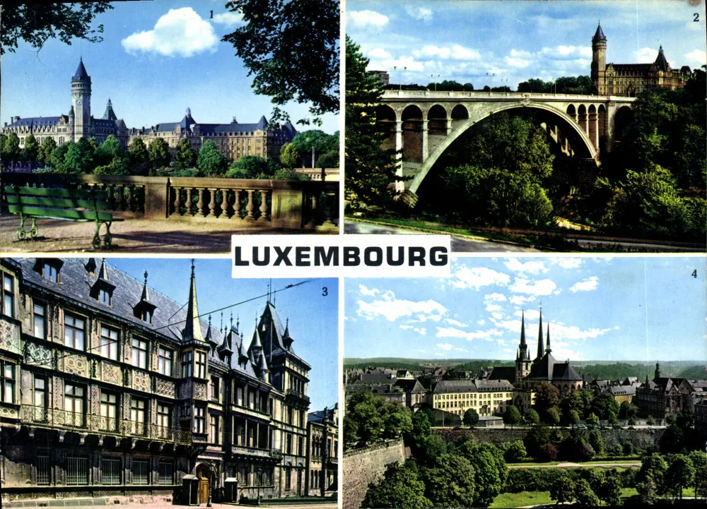 Luxemburgo — vista panorâmica — impresso na Itália - Frente