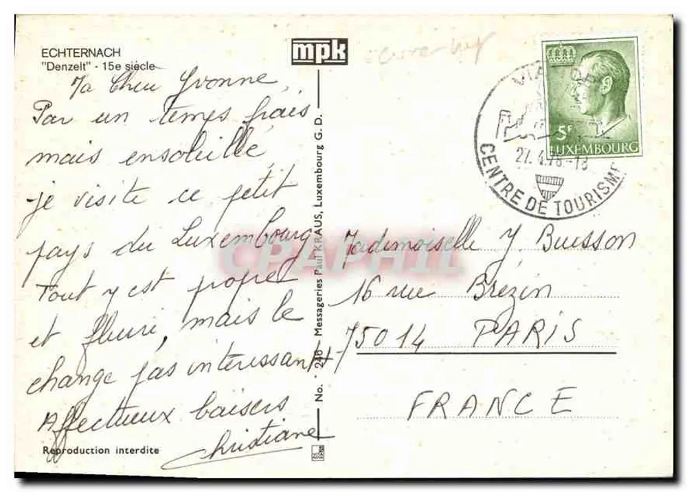 Échternach — 'Denzelt' - Século XV - mpk - Verso