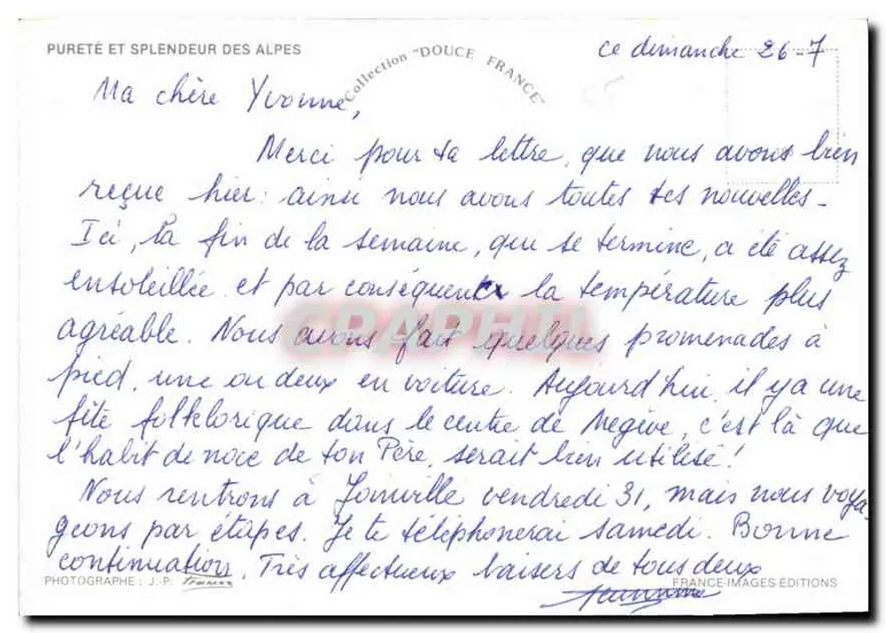 Purété et splendeur des Alpes — Collection 'Douce France' — France-Images Éditions - Verso
