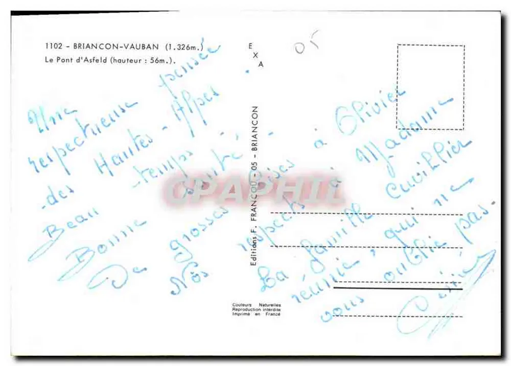 Ponte de Asfeld — Briançon-Vauban (1.326m) — Éditions F. Francou - 05 - Verso