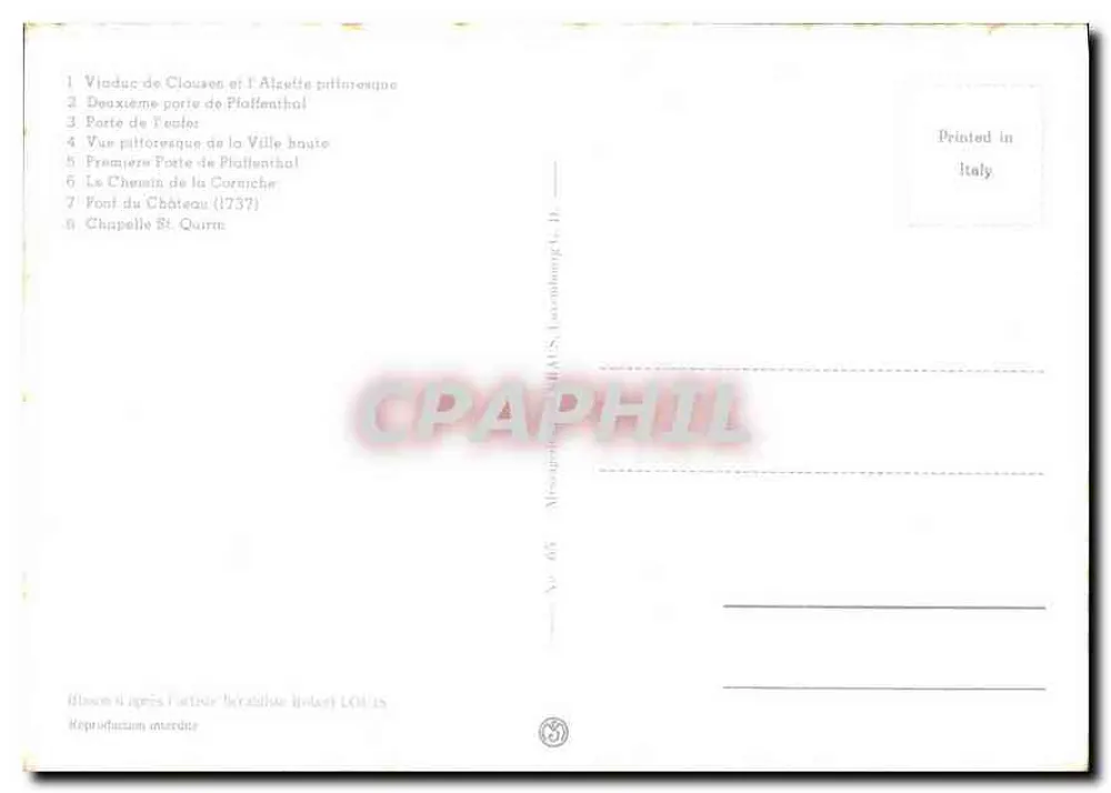 Luxemburgo Pittoresco — R. Louis, No 65 - Verso