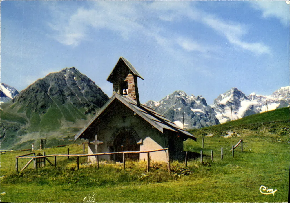 Kaplica na wzniesieniu Lautaret — (wys. 2.658 m.) — Combière Imprimeur Mâcon - Awers