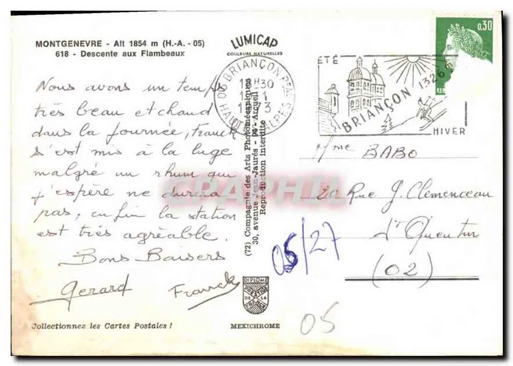 Montgenèvre — descida aos Flambeaux — Lumicap - Verso