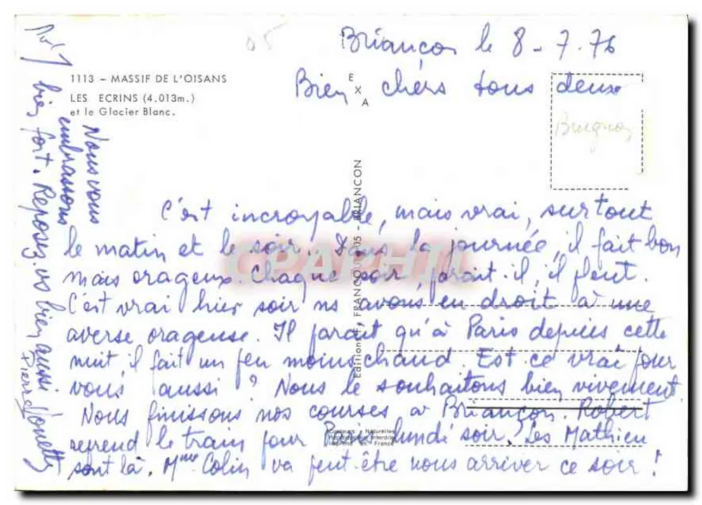 Os Écrins (4.013m.) e o Glaciar Branco — Massif de l'Oisans — Éditions Francon - Verso