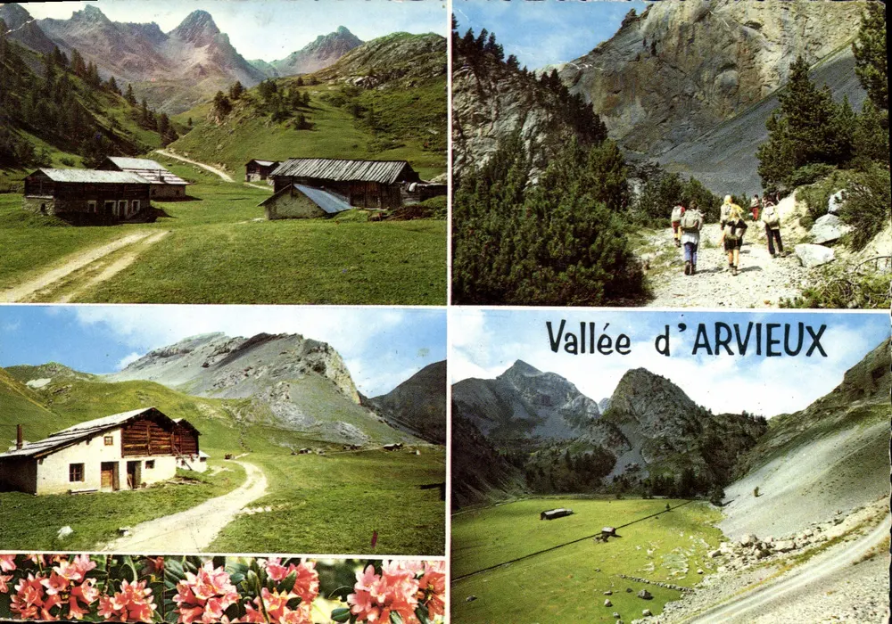 Vale de Arvieux — Montanhas, chalés e caminhantes — Edições J. Cellard - Frente