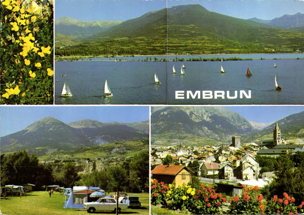 Embrun — vista panorâmica do lago e do vilarejo — editor Calmann-Lévy, n° 05 - Frente