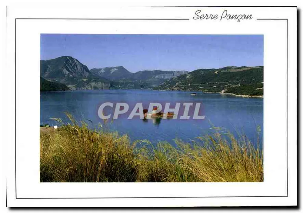Jezioro Serre Ponçon — widok panoramiczny — Wydawnictwo Alp, Gap - Awers