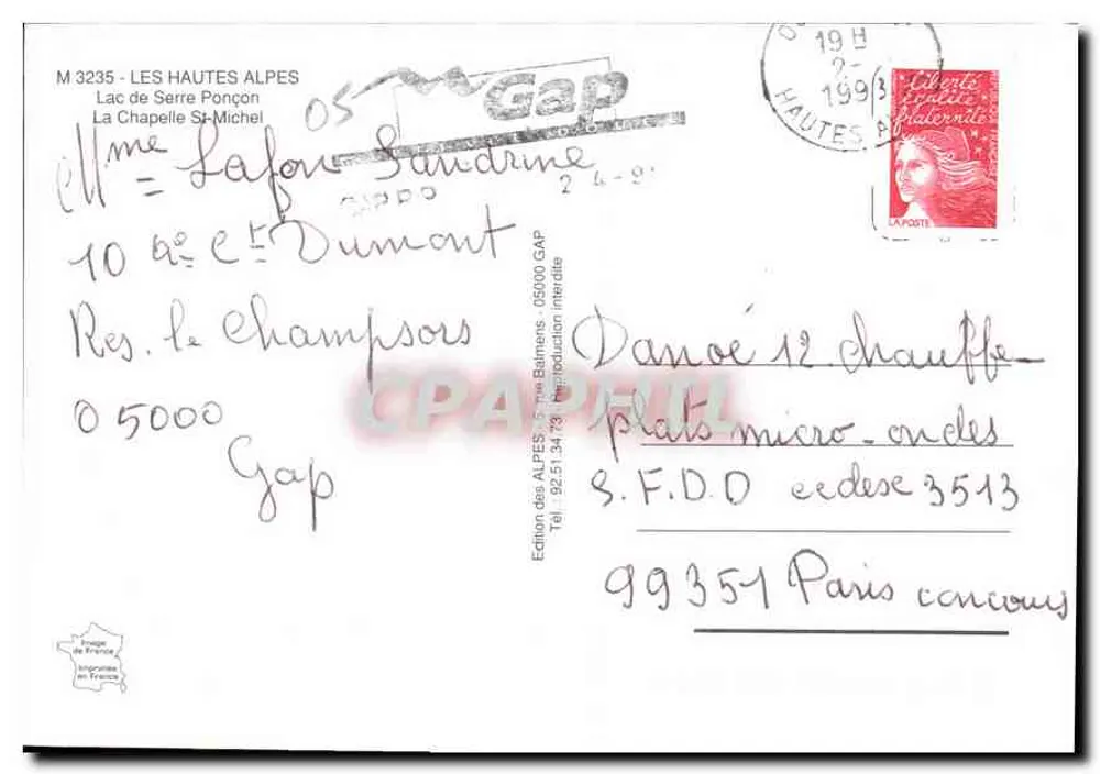 Jezioro Serre Ponçon — widok panoramiczny — Wydawnictwo Alp, Gap - Rewers