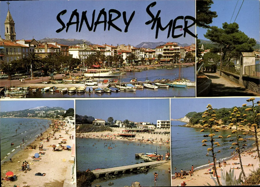 Sanary-sur-Mer — Panoramablick und Strand — Editions Couleurs Naturelles, Serie C 565 - Vorderseite
