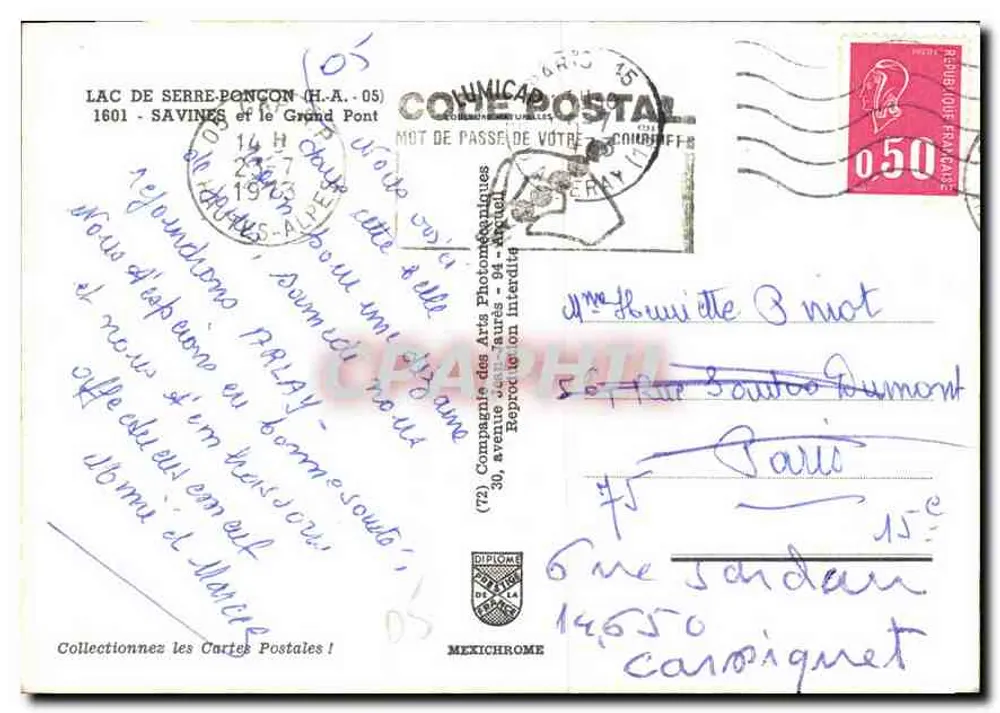 See Serre-Ponçon — Der Große Brücke — Verlag IRIS - Rückseite