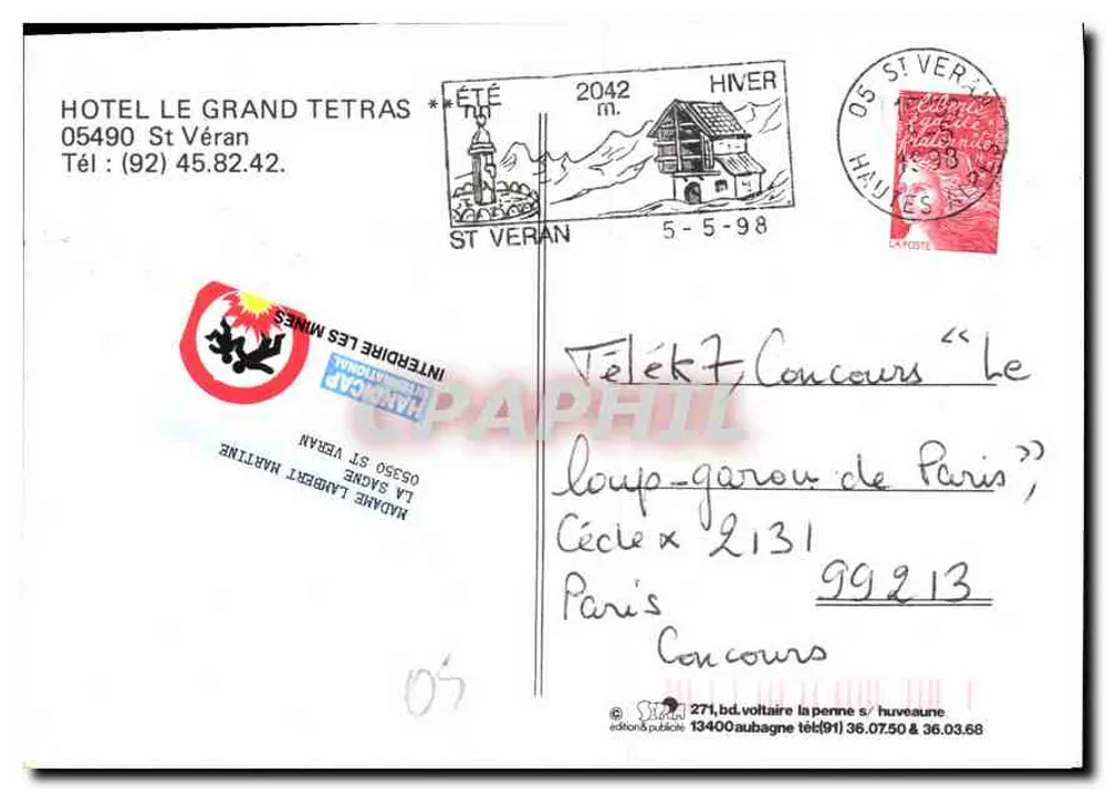 Chalés nevados — Saint-Véran — editor não visível - Verso