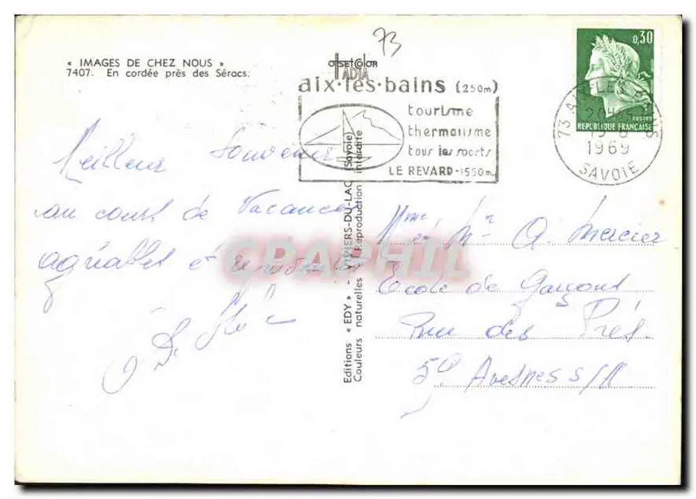 Gruppe von Kletterern auf einem Gletscher — Verlag Edy — n°7407 - Rückseite
