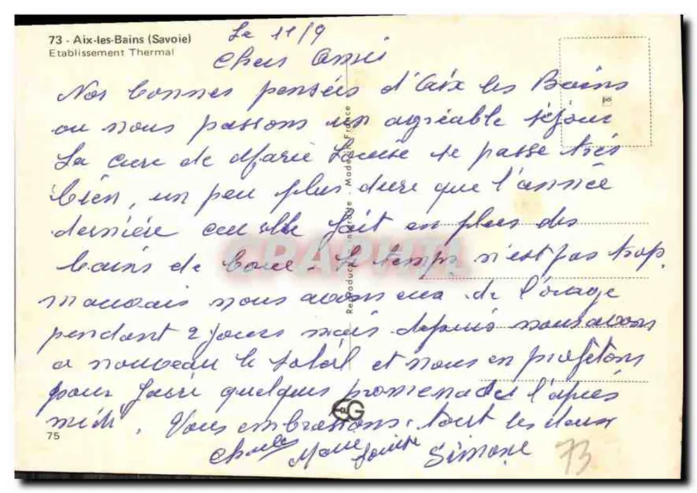 Aix-les-Bains — Estabelecimento Termal — Aix-les-Bains (Savoie) - Verso