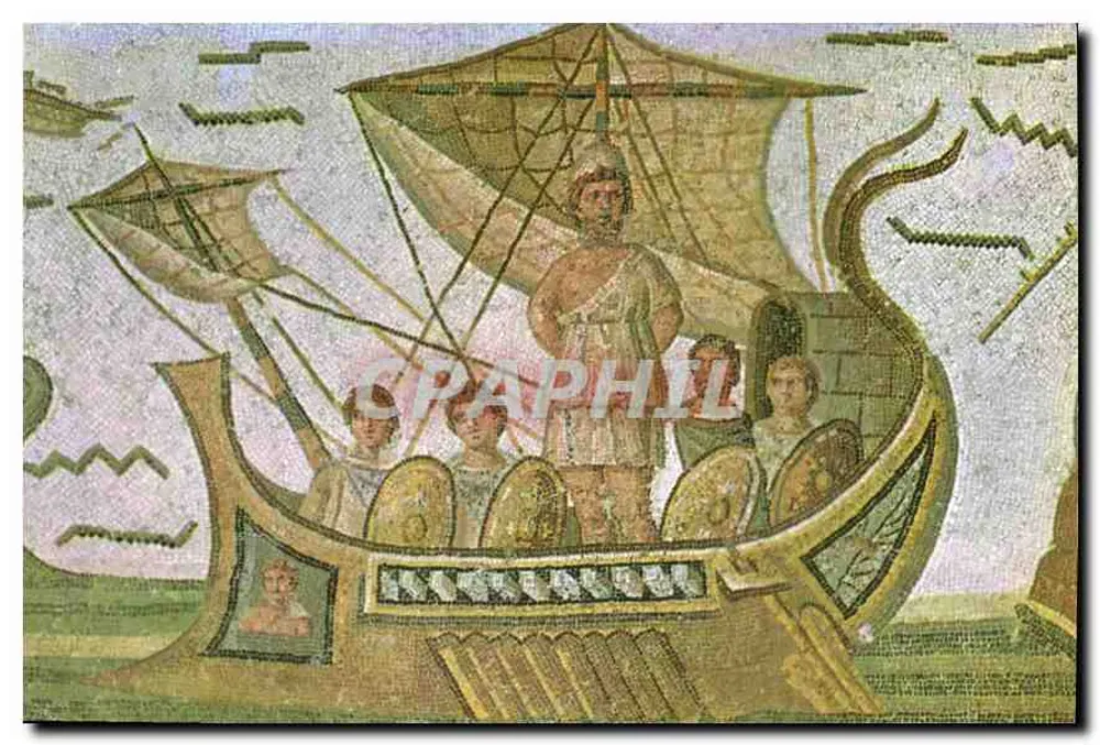Mosaico de navio a vela — Museu do Bardo — edições KAHAIA - Frente