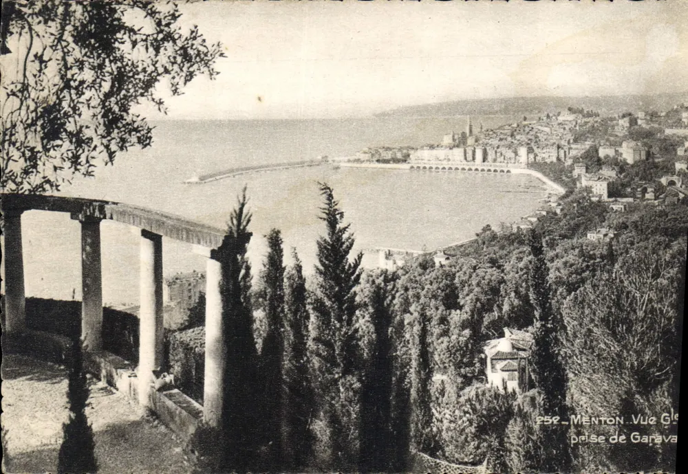 Menton - Vista de Garava — vista de Garava — Édit. d'Art Munier, 19, r. Marcelau - Nice - Frente