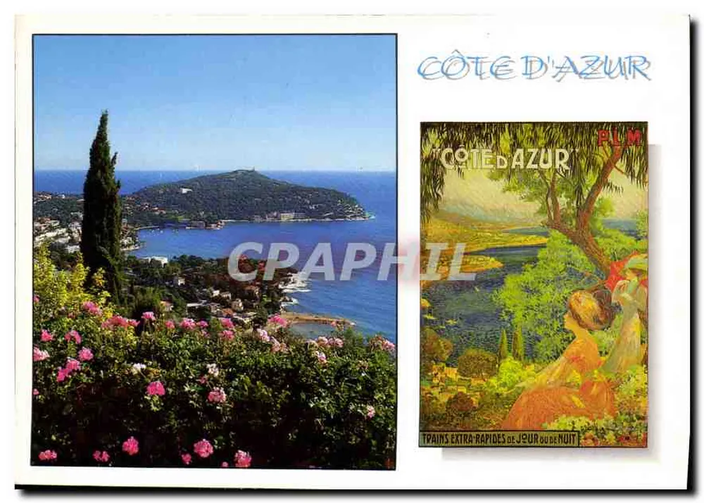 Côte d'Azur — Panoramablick und PLM-Plakat — Éditions Gilletta - Vorderseite