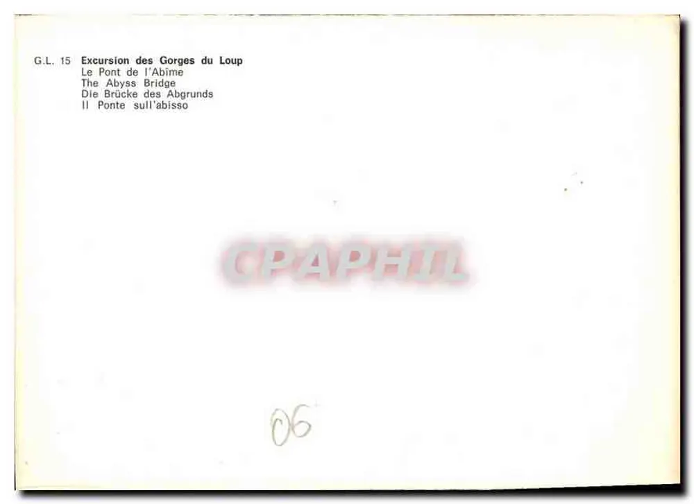 Ponte do Abismo — Gorges do Loup — G.L. 15 - Verso