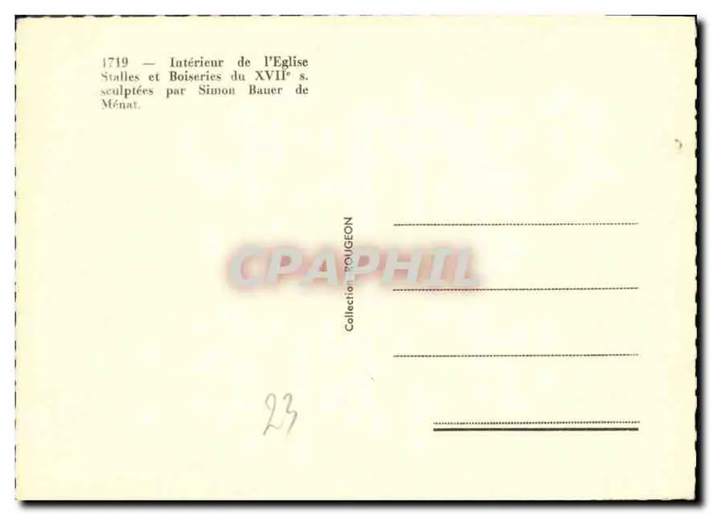 Le Moutier-d'Ahun — Stale (XVII w.) — Cap - Rewers