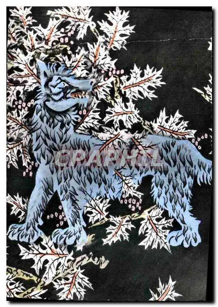Lobo nas folhagens — cartão de tapeçaria — editado por Tabard Frères et Soeurs - Frente