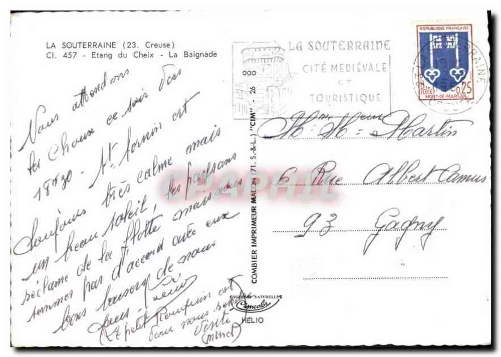 Vijver van Cheix — La Souterraine — Uitgever CIM - Achterkant