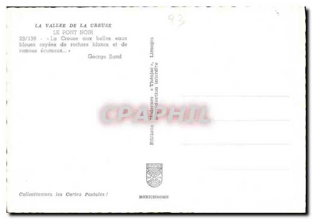 A Vale da Creuse — O Ponte Negra — Éditions Théolac - Verso