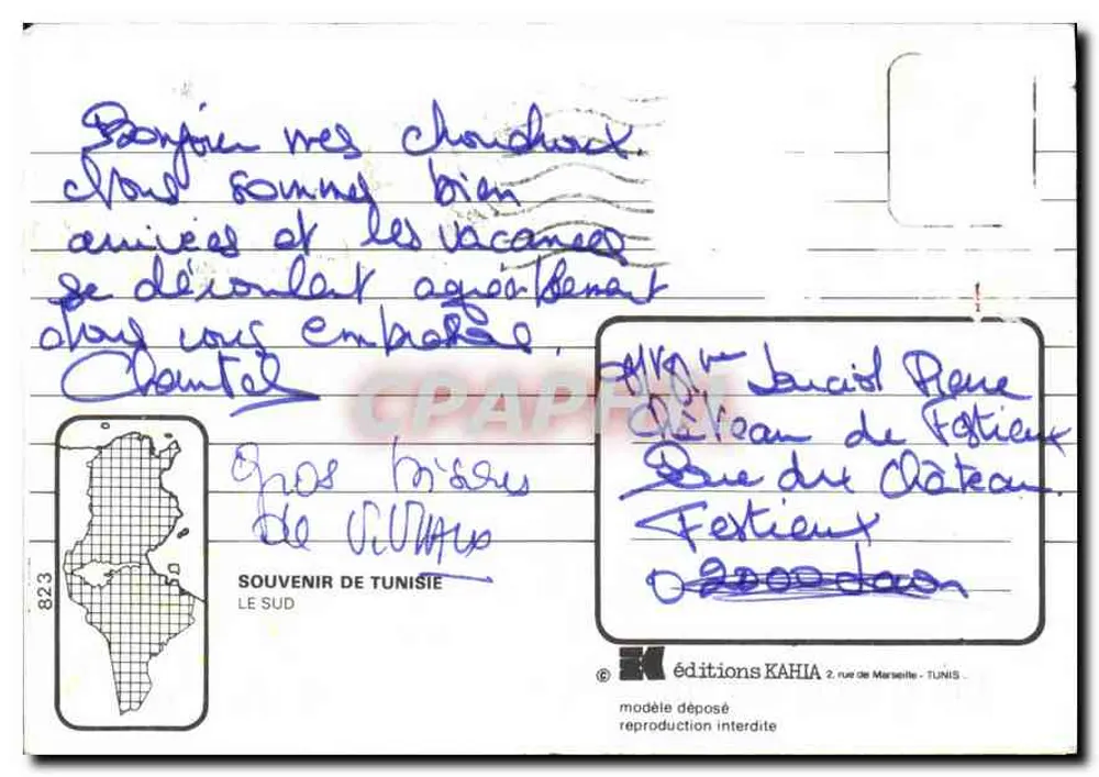 Cenas de vida ao sul da Tunísia — editor KAHIÀ, n°823 - Verso