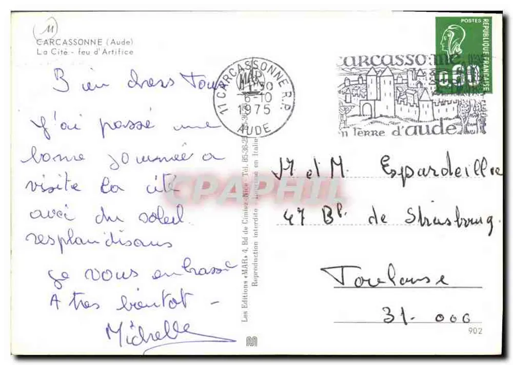Carcassonne — Fogo de artifício — Les Éditions MABR - Verso