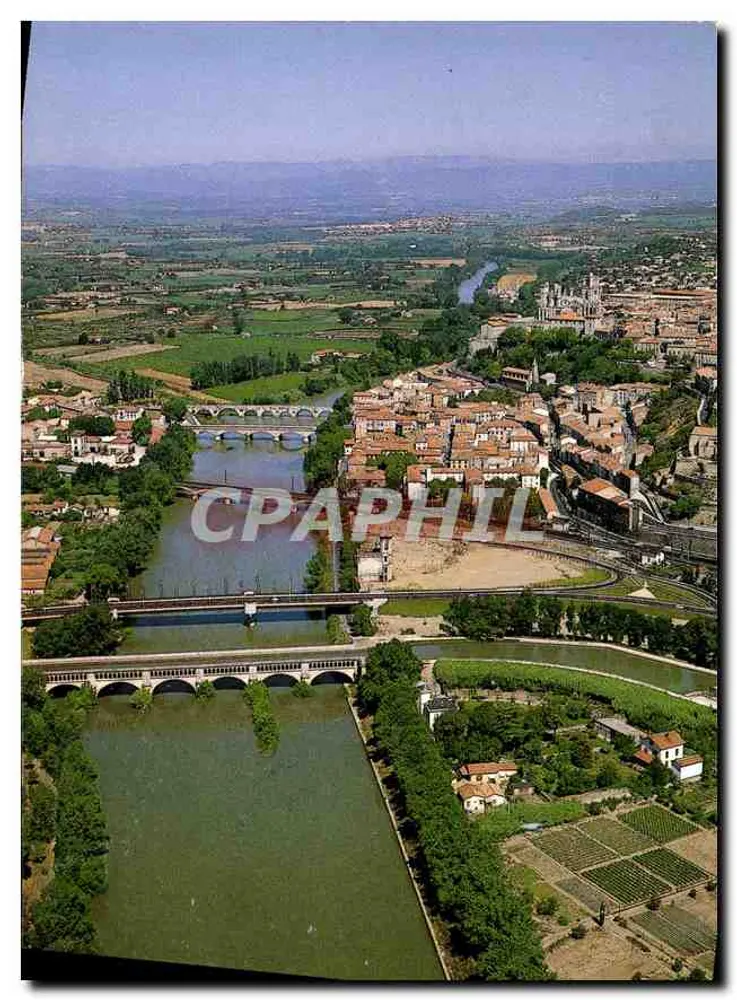Béziers — luftige Ansicht der Brücke und des Weinbergs — Éditions de la Palme - Vorderseite