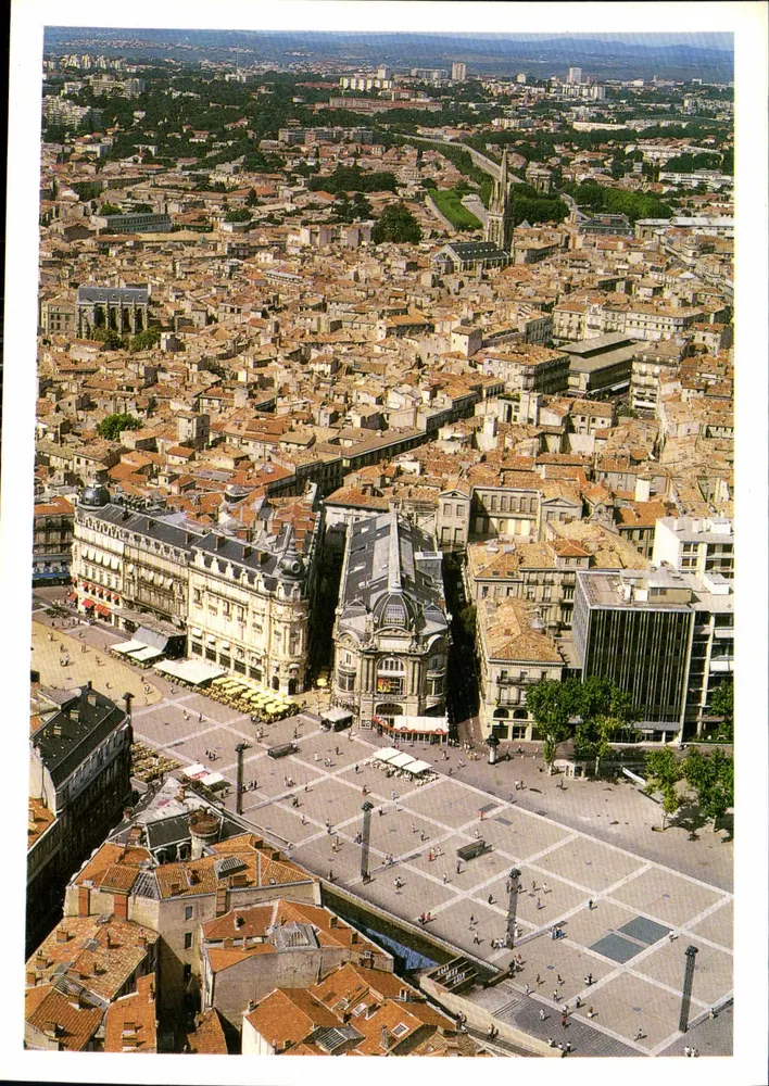 Vista aérea de Montpellier — Capitala do Languedoc — Edições da Place-Clement-Debrière - Frente