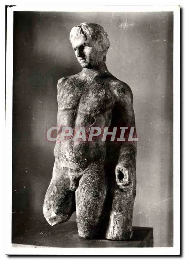 Estátua de Hermes — Grês da época romana — Museu do Oppidum, Nîssan-Enserune (Hérault) - Frente