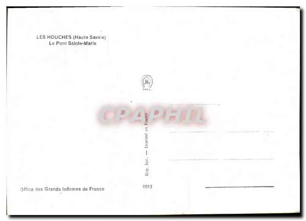 Der Pont Sainte-Marie — Les Houches (Haute-Savoie) — Verlag J6 Paris - Rückseite