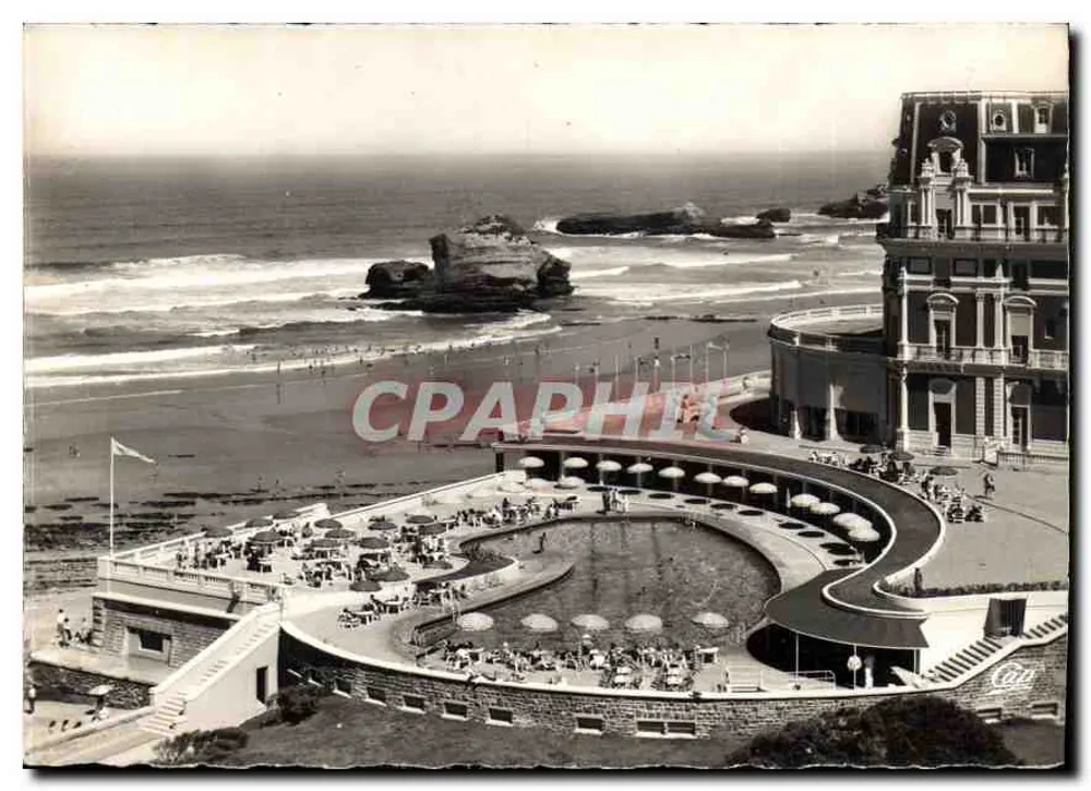 Biarritz — Hotel do Palácio e a piscina — Réal-Photo, 44, rue Laollier, Paris - Frente
