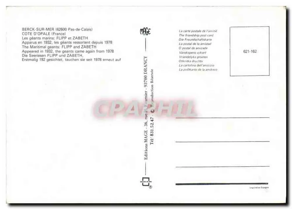 Berck-sur-Mer — Die Riesen Flipp und Zabeth — Editions MAGE - Rückseite