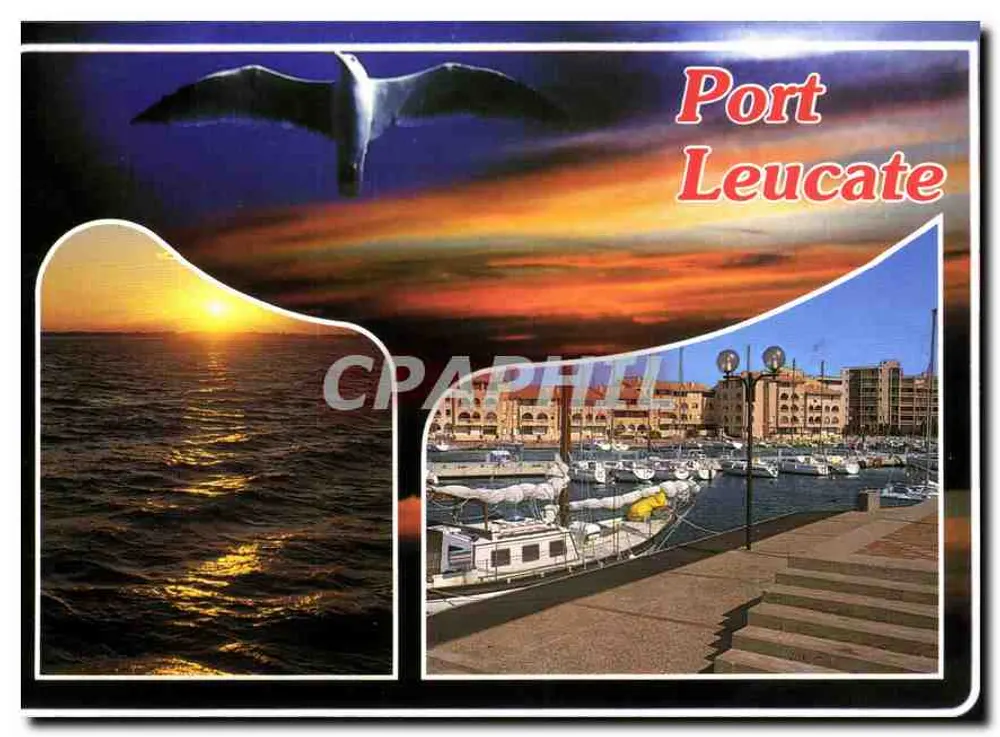 Port Leucate — Sonnenuntergang und Hafen — Verlag Éditions de la Poste - Vorderseite
