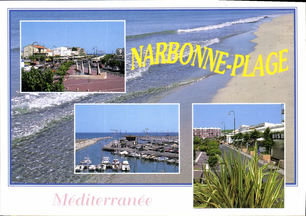 NARBONNE-PLAGE — vista da praia, do porto e dos edifícios — S.A. APA-POUX - ALBI - Frente