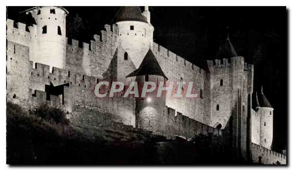 Carcassonne — La Puerta d'Aude iluminada — Ediciones SE.P.T. n°33-54 - Anverso