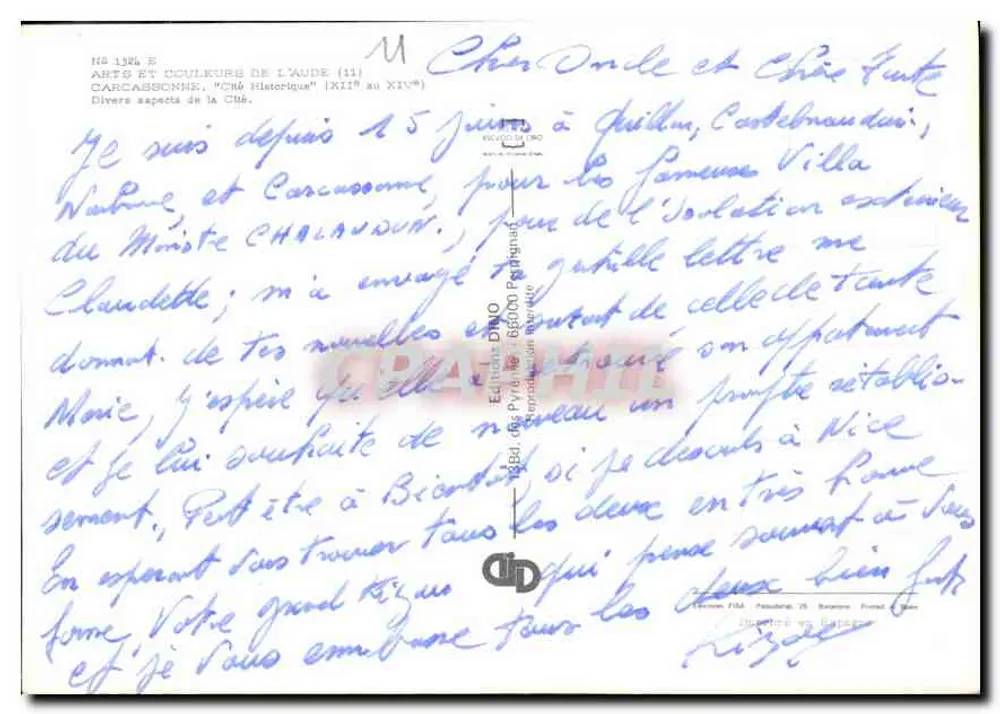 Carcassonne — Verschiedene Aspekte der Stadt — Verleger DMO, Nr. 132a - Rückseite