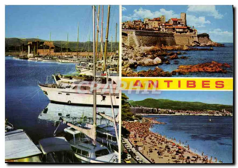 Antibes — vista do porto, do castelo e da praia — Edições S.E.P.T. n°9/200 - Frente