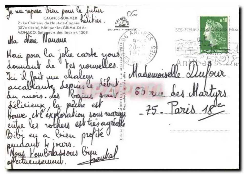 Schloss du Haut-Cagnes — 19. Jahrhundert, erbaut von den Grimaldi von Monaco — Éditions Couleurs Naturelles - Rückseite