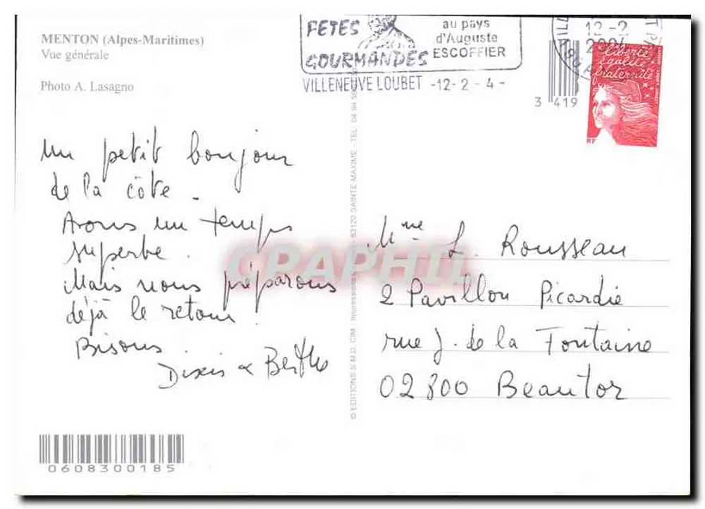 Menton — Vista geral — Éditions Gourmandes - Verso