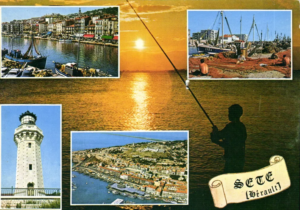Sete (Hérault) — Luftbild, Leuchtturm, Fischerboote — Éditions S.L. - Vorderseite