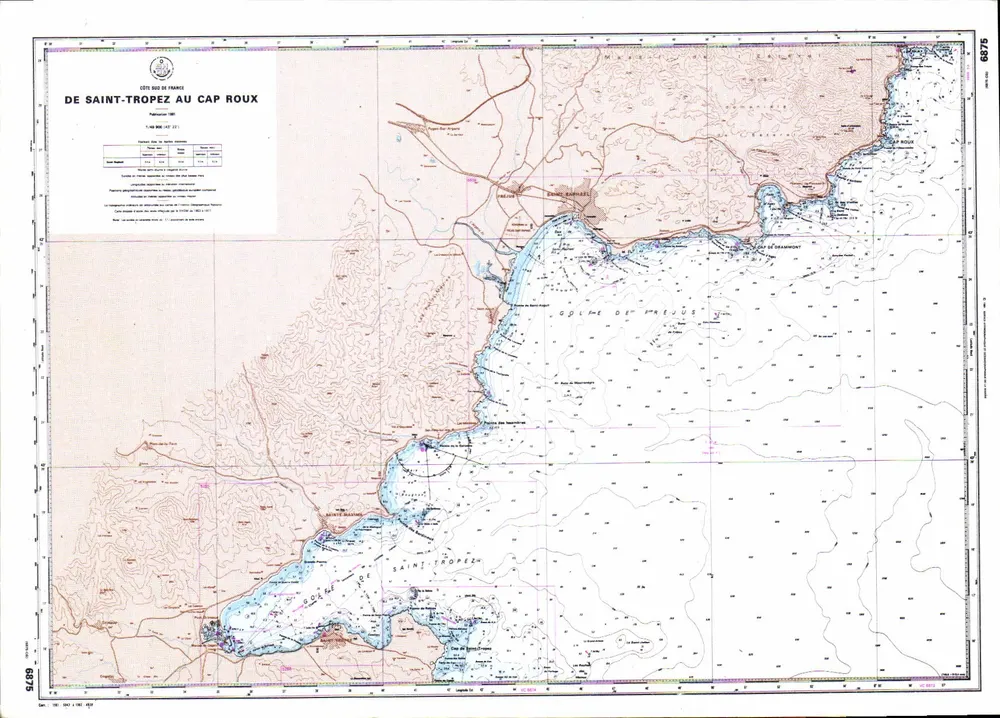 Kartographische Karte — Côte d'Azur von Saint-Tropez bis Cap Roux — Verlag: Nautische Editionen « D2 » - Vorderseite