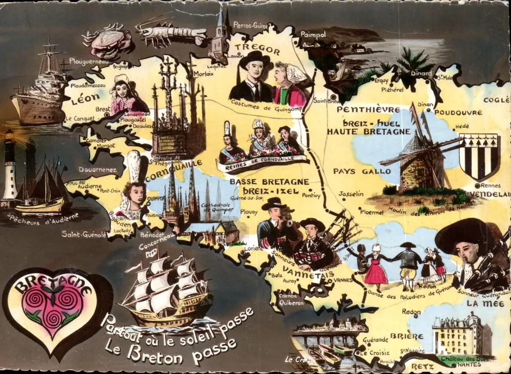 Bretanha — Carta postal ilustrada — Les Éditions Marquet Bépozé - Frente
