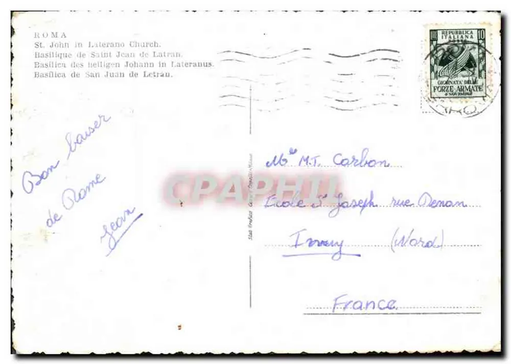 Roma - Basilica di S. Giovanni in Laterano — editor não indicado, número de série não visível - Verso