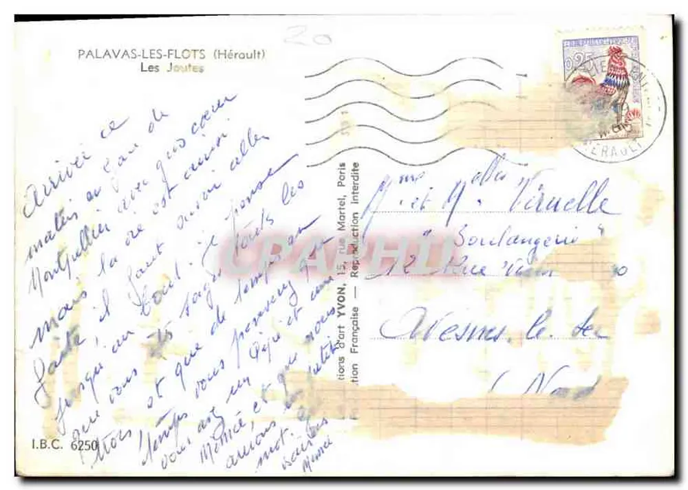 Palavas-les-Flots — Les Joutes nautiques — éditeur YVON - Verso